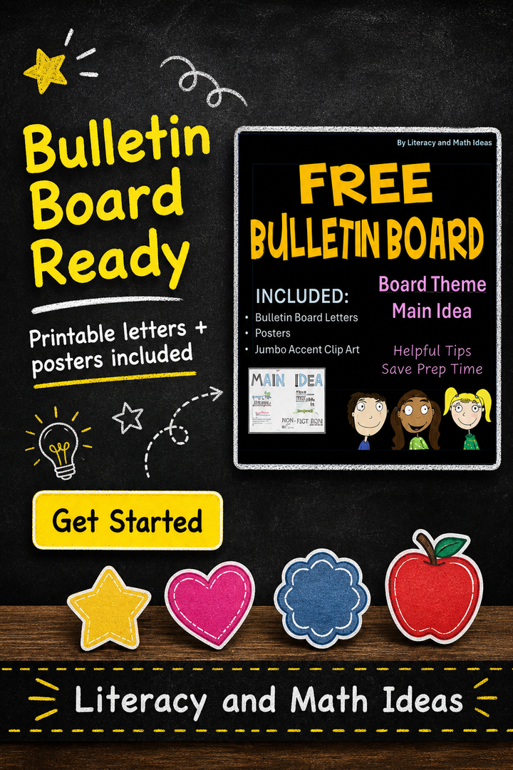 Free Main Idea Bulletin Board & Anchor Chart Set