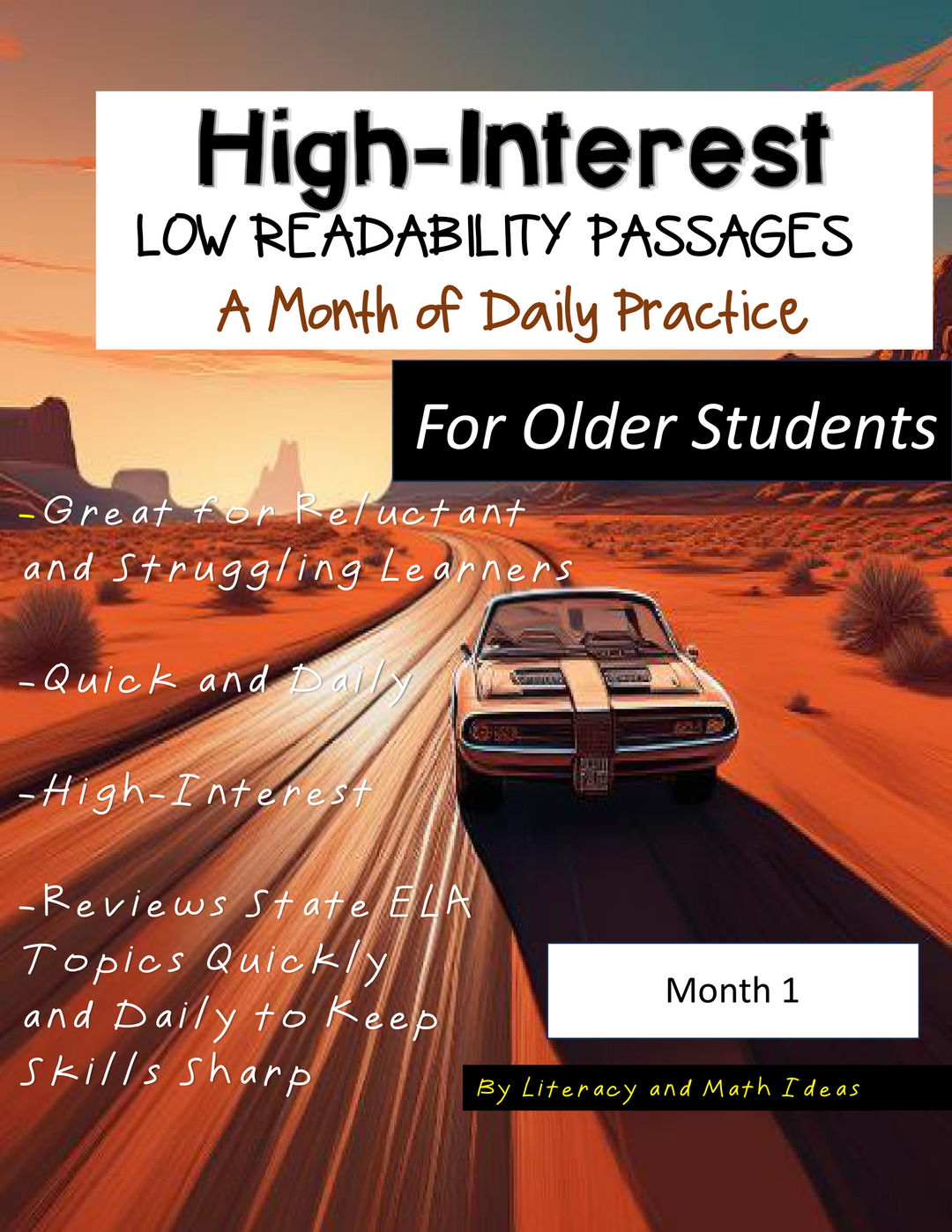 Middle School Reading Intervention Hi-Lo Passages (Month 1)