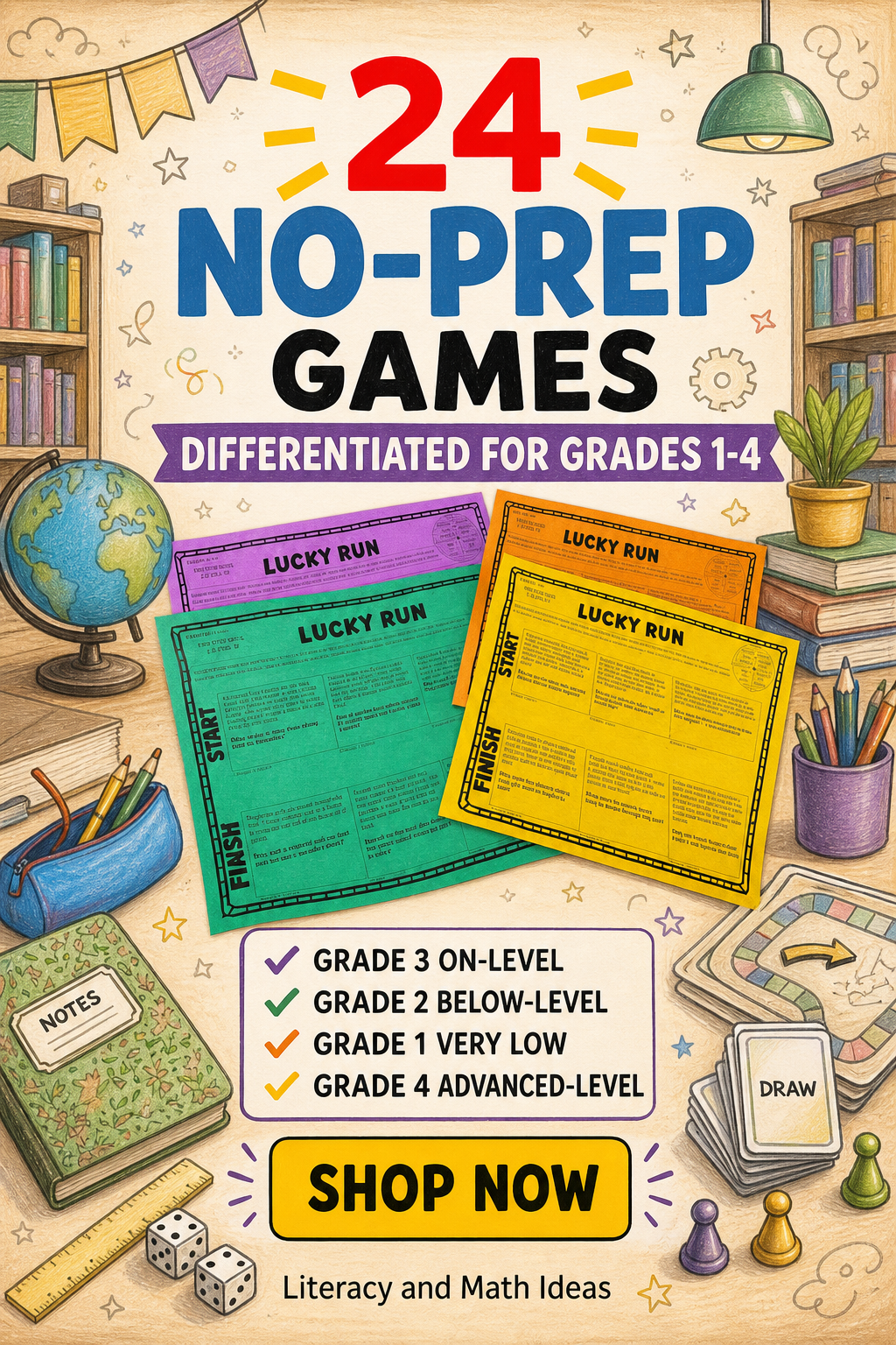 3rd Grade Differentiated Inference Board Games - 4 Reading Levels