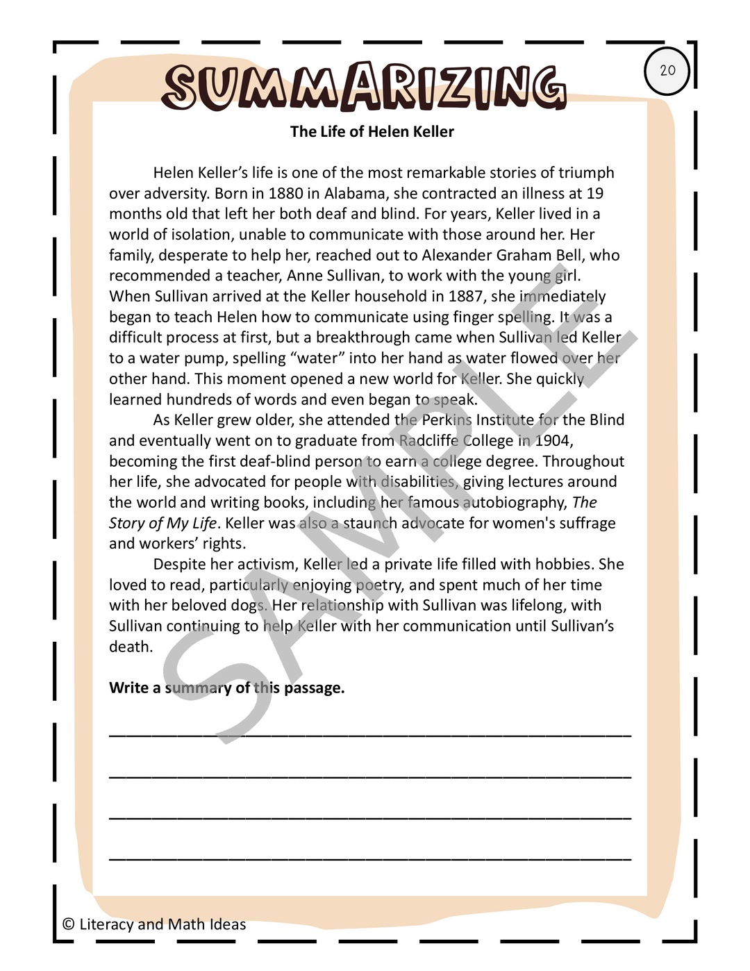 Differentiated Summarizing Task Cards: Marzano Taxonomy Reading Comprehension