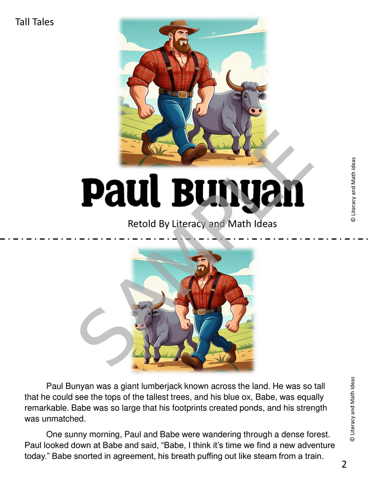 Four Tall Tales Reading Comprehension & Writing Bundle