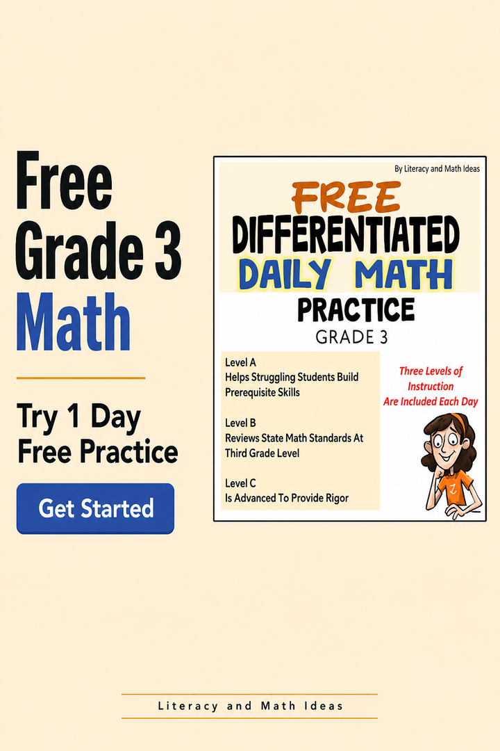 Free Grade 3 Differentiated Math State Test Practice