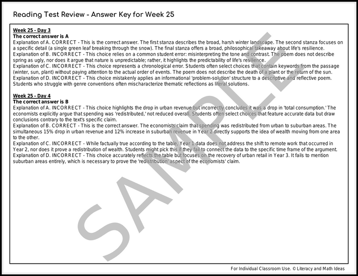 Daily SAT Reading & Grammar Practice - Weeks 25-28 (Month 7)