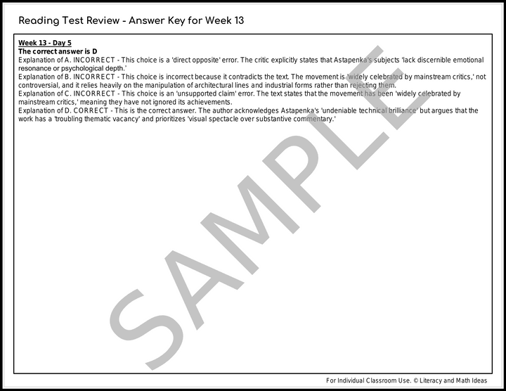 Daily SAT Reading Practice Weeks 13-16 (Month 4) - Test Prep & Detailed Explanations