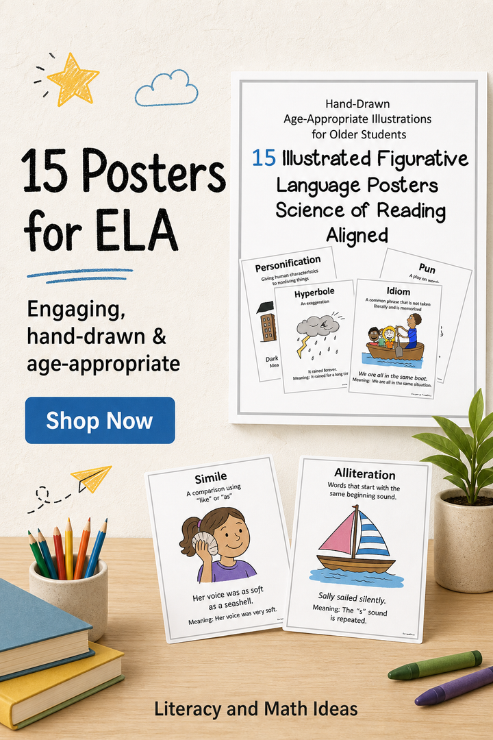 15 Illustrated Figurative Language Posters for Upper Elementary