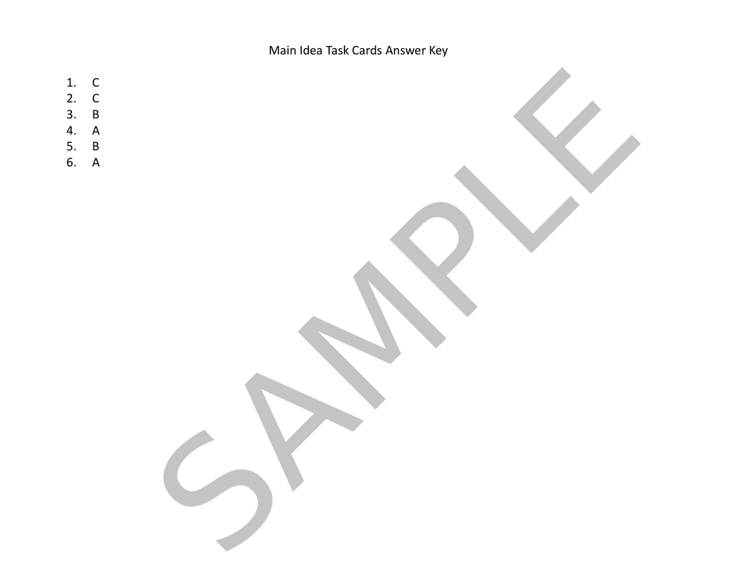 Free Main Idea Task Cards: Engaging Reading Comprehension Activities