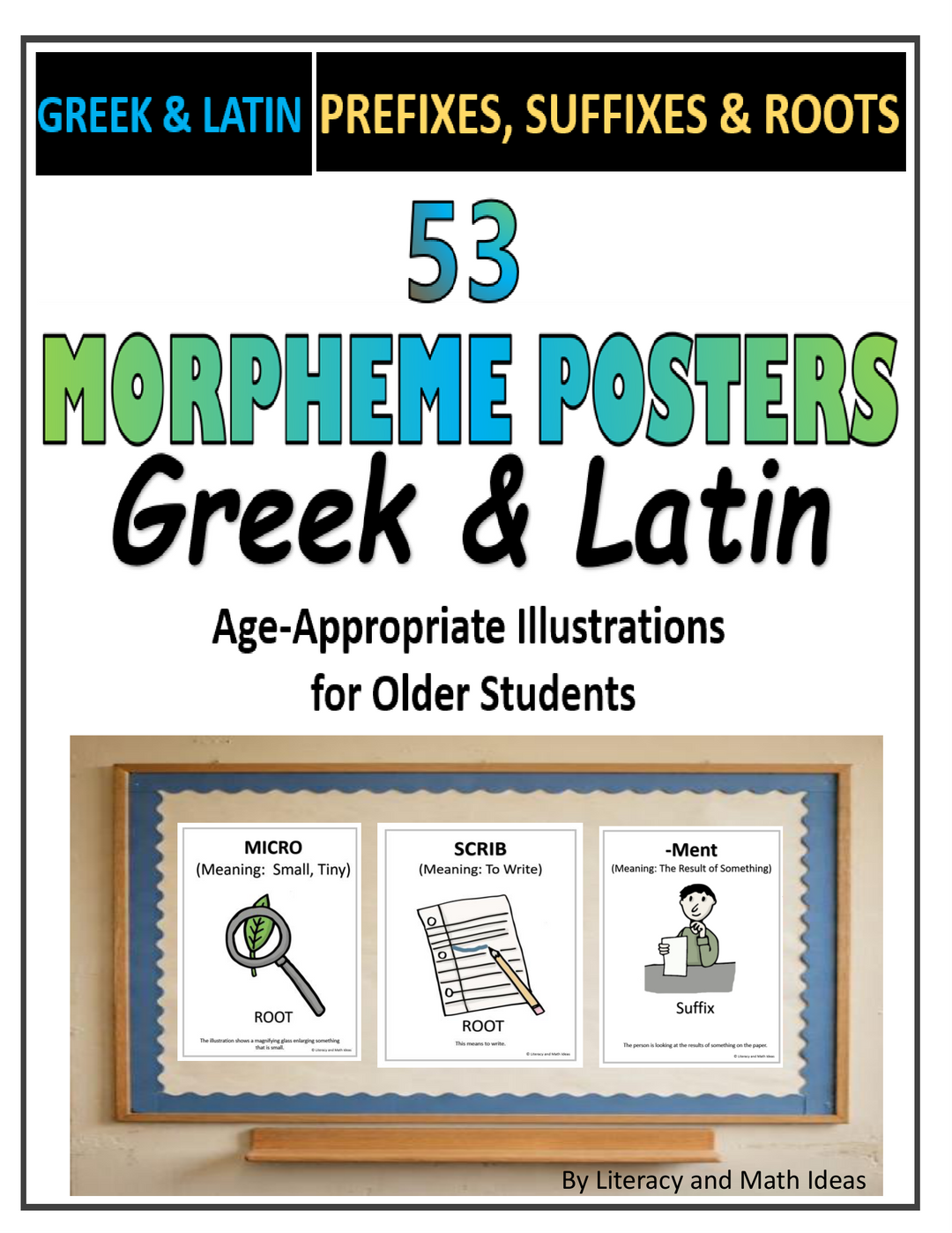 53 Greek and Latin Roots & Affixes Morphology Posters (Grades 4-12)
