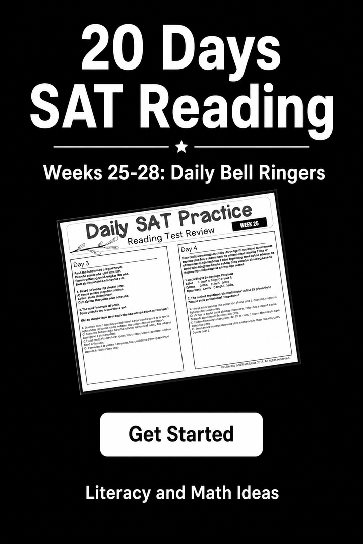 Daily SAT Reading & Grammar Practice - Weeks 25-28 (Month 7)