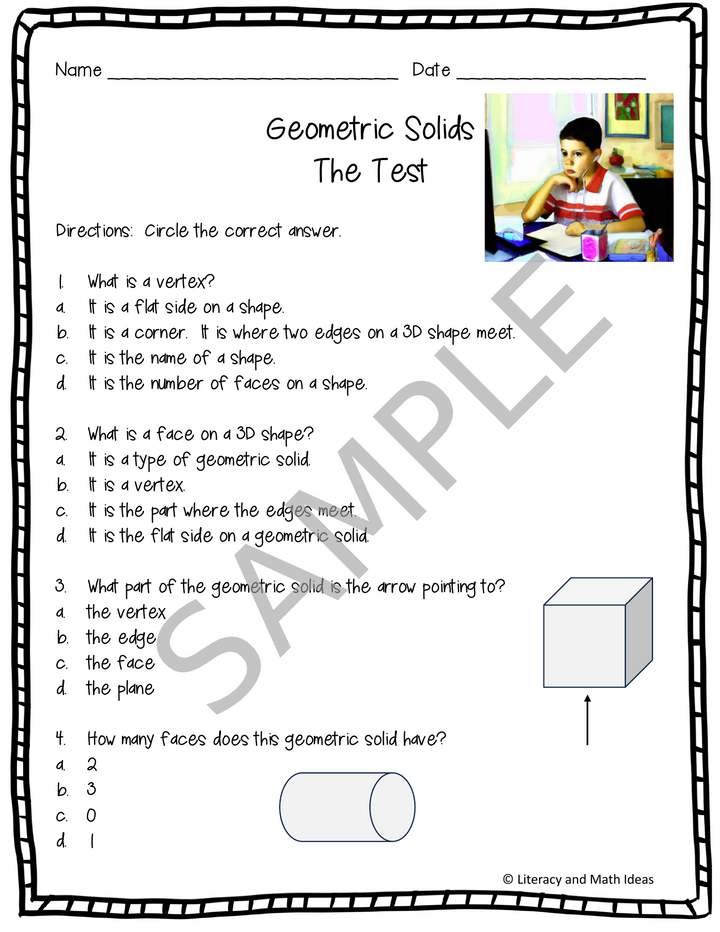 Free Printable Math Storybook: Geometric Solids, Vertices, Edges & Faces