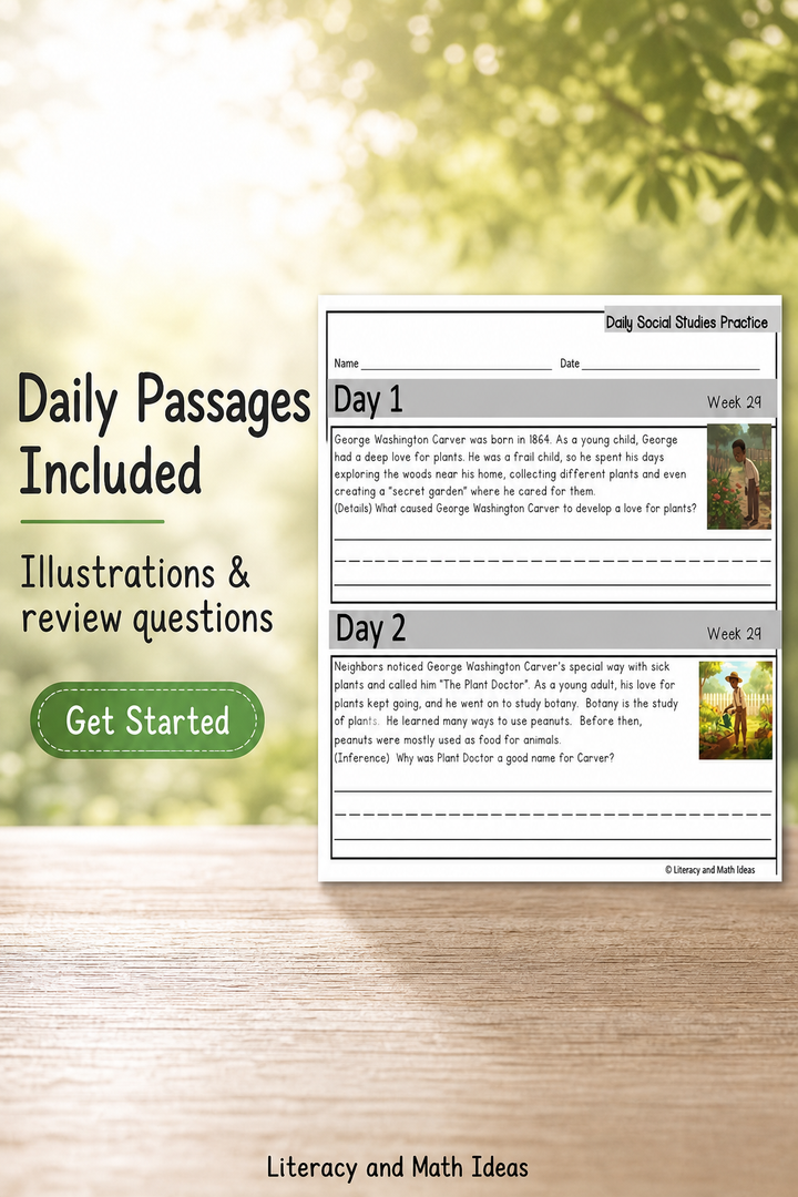 Grade 2 Daily Social Studies Practice: Biographies - Week 29