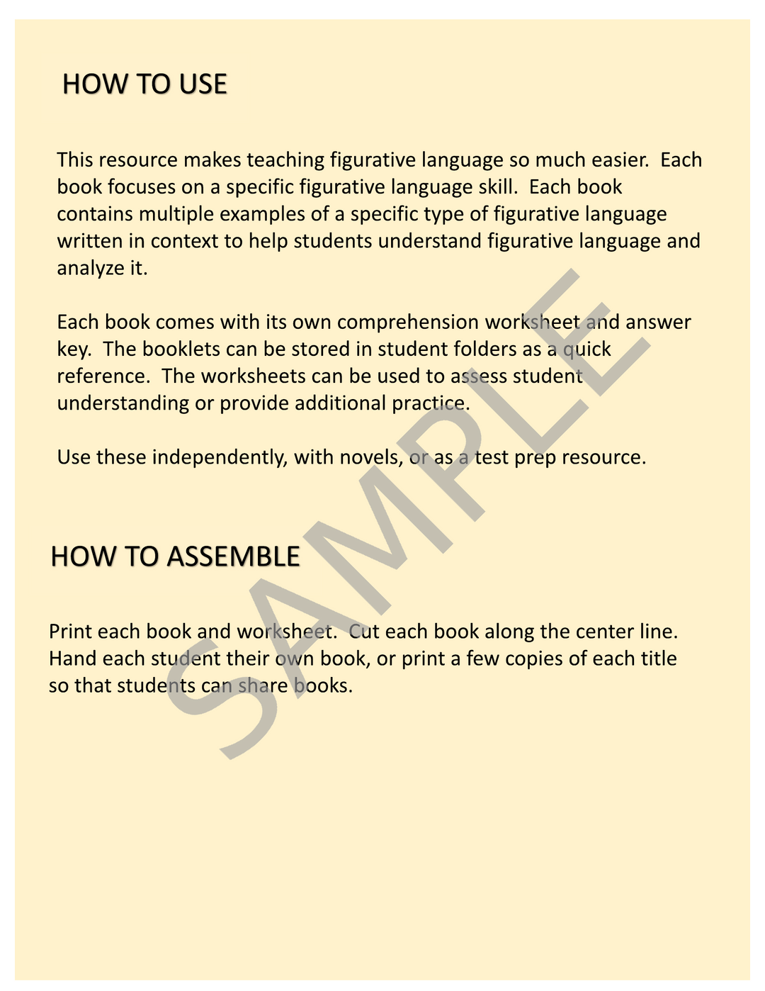 Figurative Language Mini-Books and Worksheets: Similes, Metaphors, Idioms & More