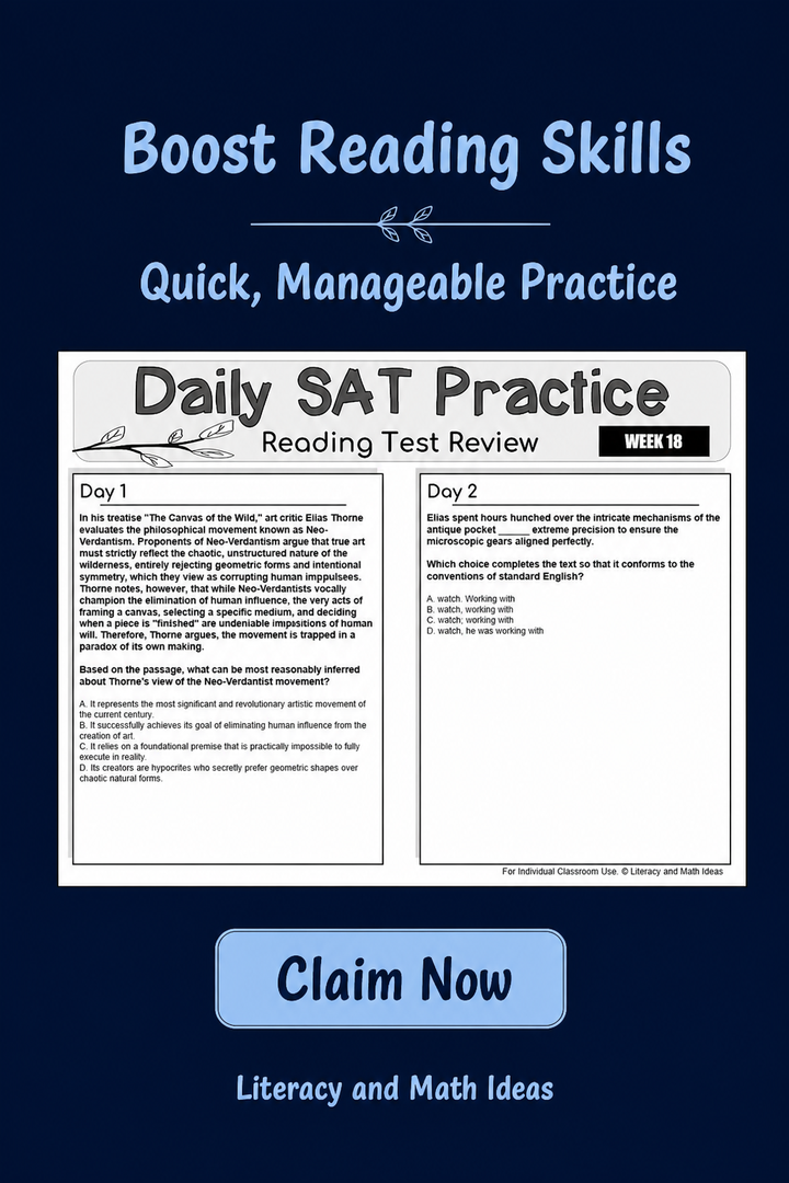 Daily SAT Reading Practice Weeks 17-20: Grammar & Comprehension Review