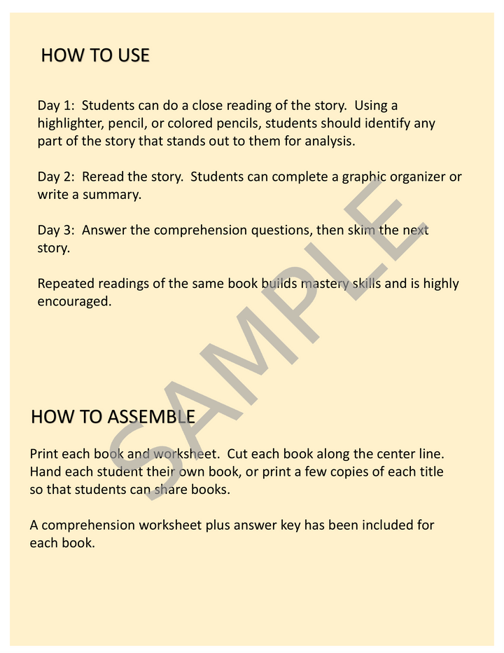 Theme Short Storybooks and Worksheets: 4 Printable Mini Books