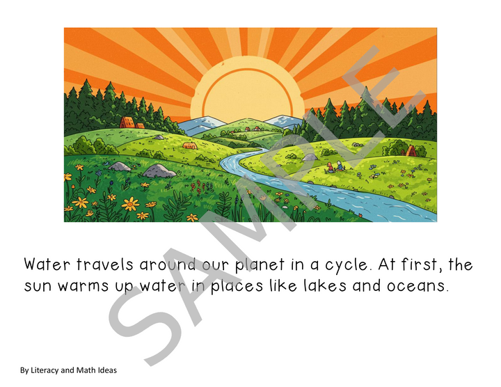 Water Cycle & Bodies of Water Doodle Notes, Slides, and Comprehension Bundle