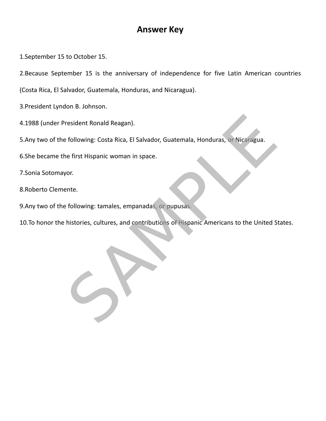 Hispanic Heritage Month Reading Passage & Free Morning Work