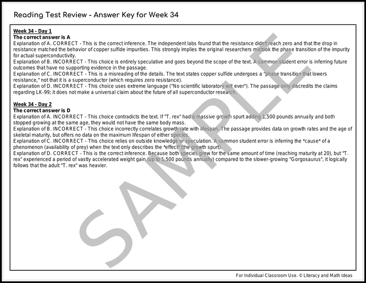 Daily SAT Reading Practice & Grammar Review: Weeks 33-36