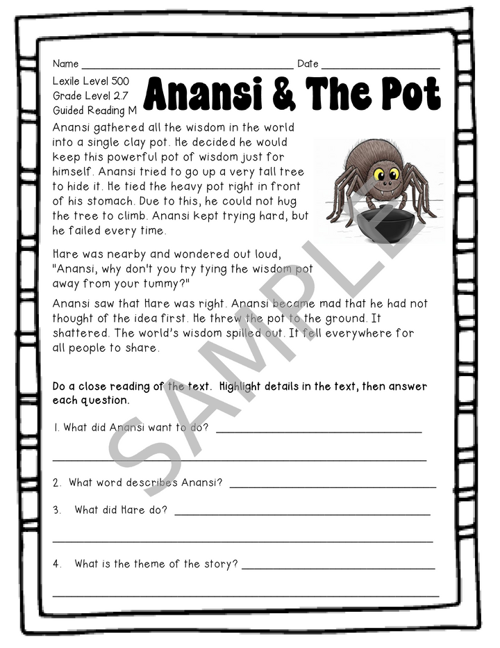 Folktales Leveled Reading Passages & Comprehension Questions (Levels L-N)