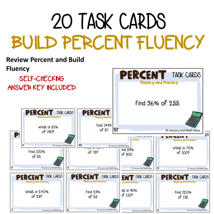 Finding the Percent Task Cards | Math Fluency & Percent Intervention (1)