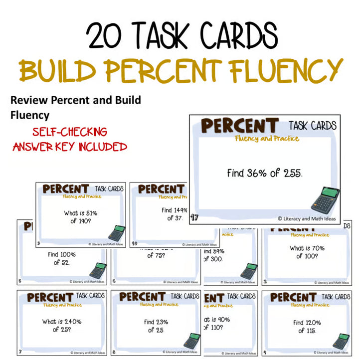 Finding the Percent Task Cards | Math Fluency & Percent Intervention (1)
