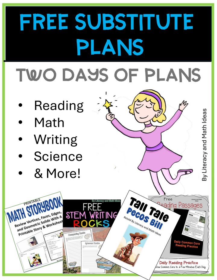 Free 2-Day Substitute Teacher Lesson Plans for Grades 3-5