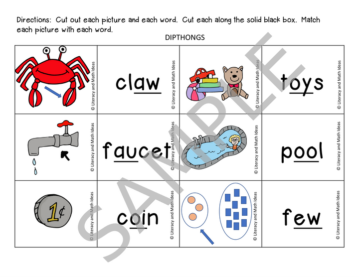 Phonics Sorts: Vowels, Blends, Digraphs, Diphthongs & R-Controlled Words