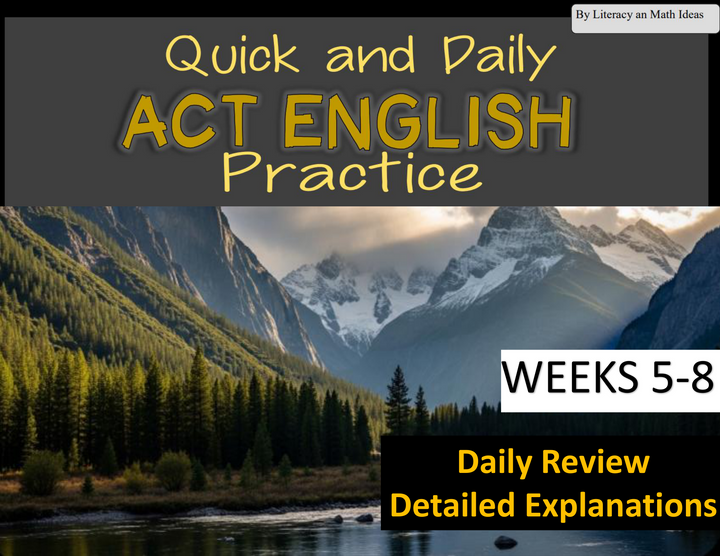Daily ACT English Test Practice (Weeks 5 - 8): Grammar & Sentence Structure