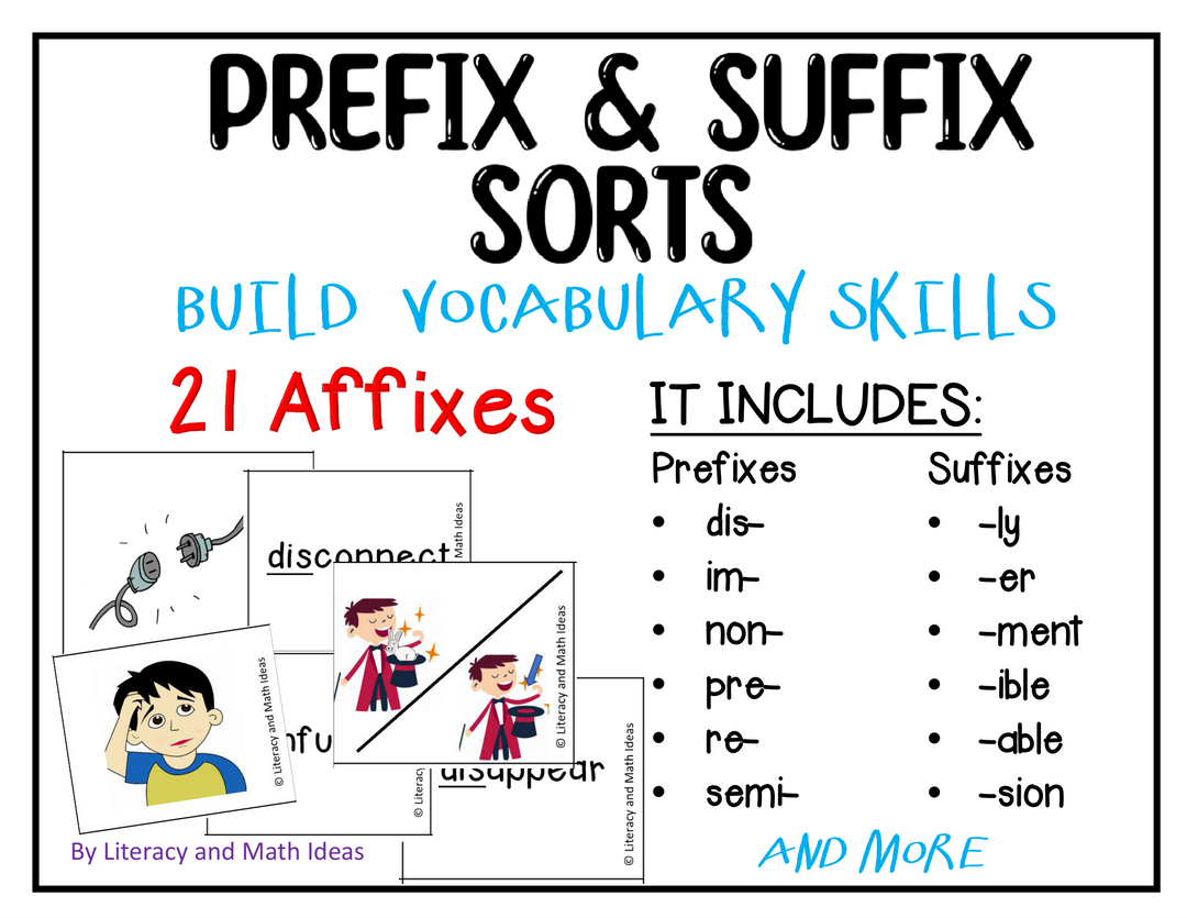 Prefix and Suffix Sorting Cards: Vocabulary Building Activity - Grade 3