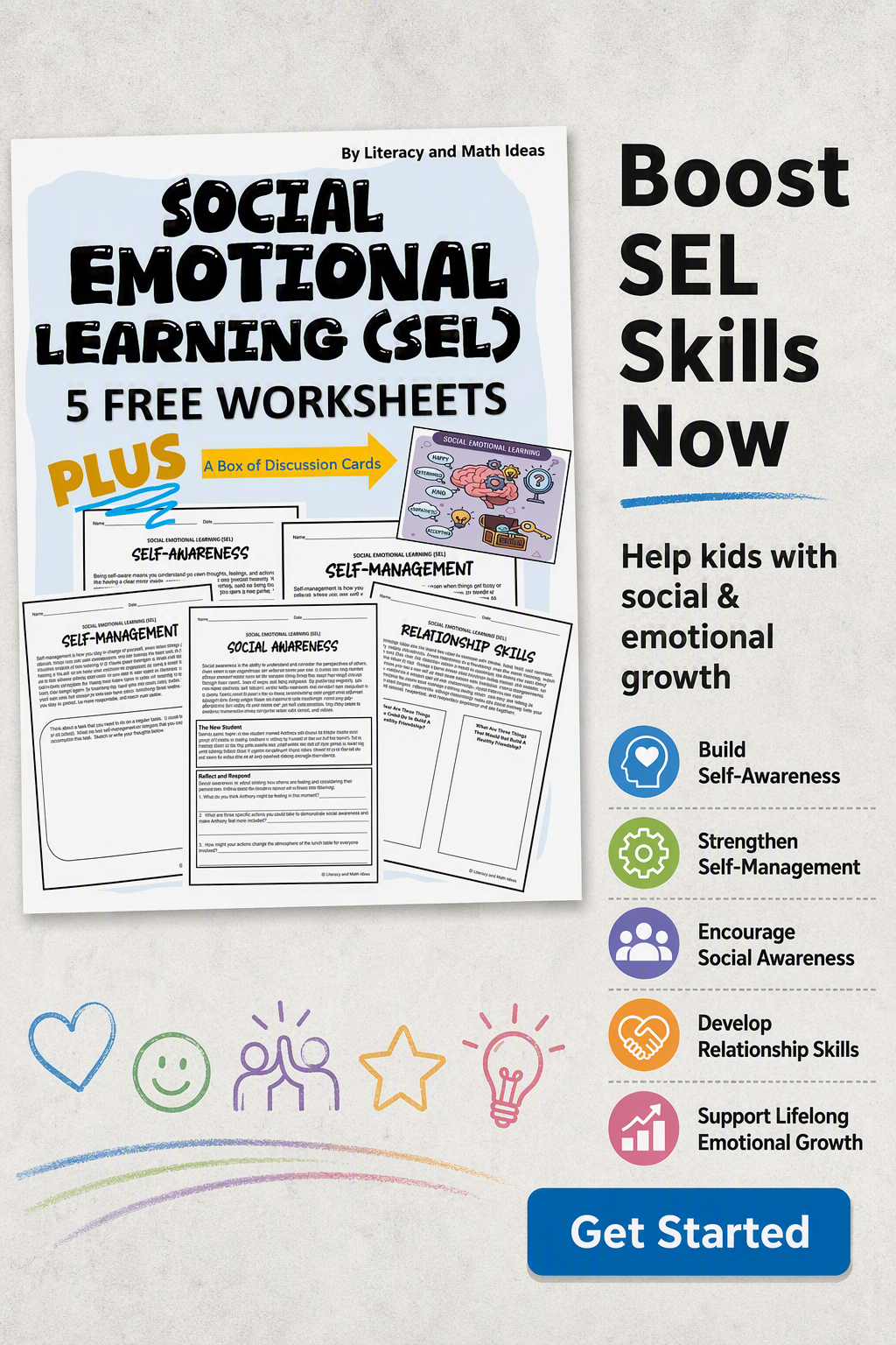 Free Social Emotional Learning (SEL) Worksheets & Discussion Cards