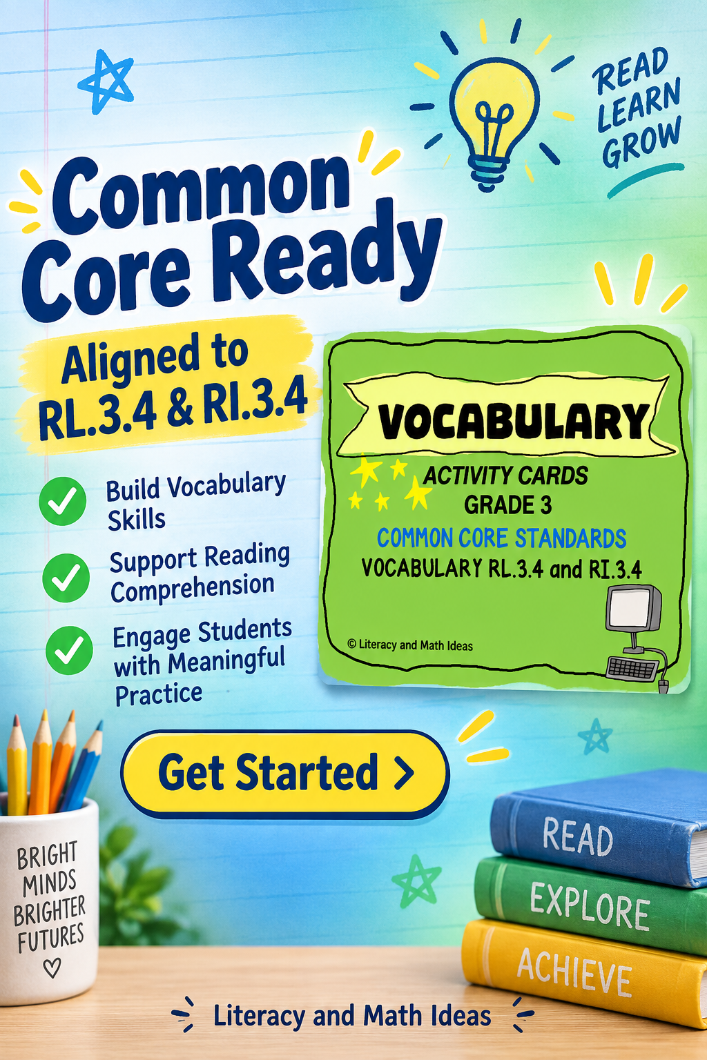 Grade 3 Vocabulary Context Clues Task Cards - CCSS RL.3.4 & RI.3.4