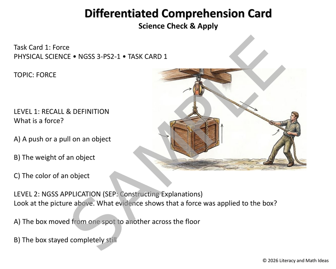 3rd Grade Physical Science NGSS & Special Ed Task Cards Bundle