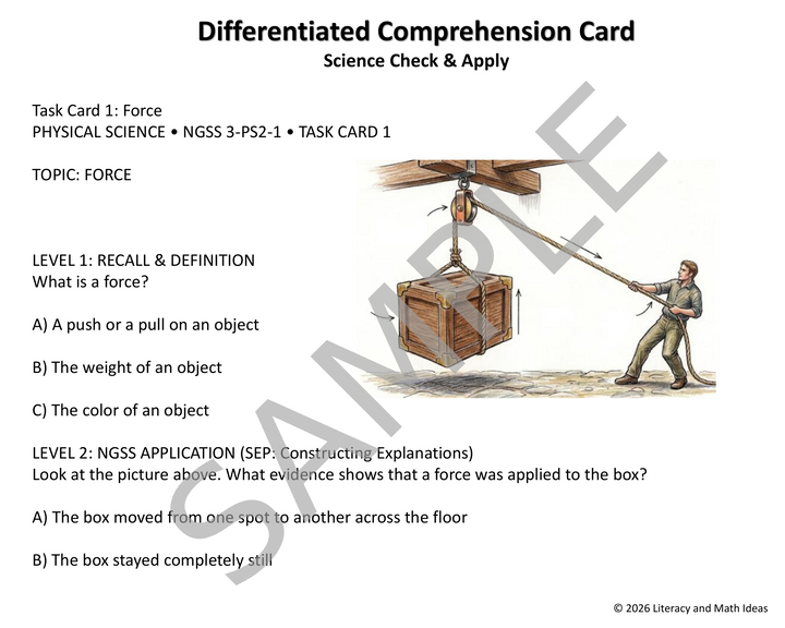 3rd Grade Physical Science NGSS & Special Ed Task Cards Bundle