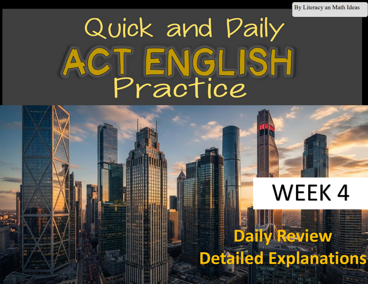 ACT English Daily Practice Week 4: Rhetorical Skills & Diction