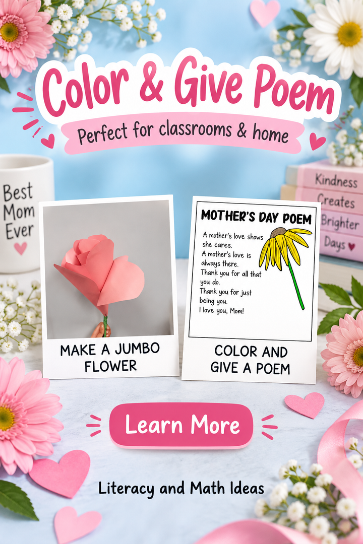 Free Mother's Day Crafts & Templates (Jumbo Flower & Poem)