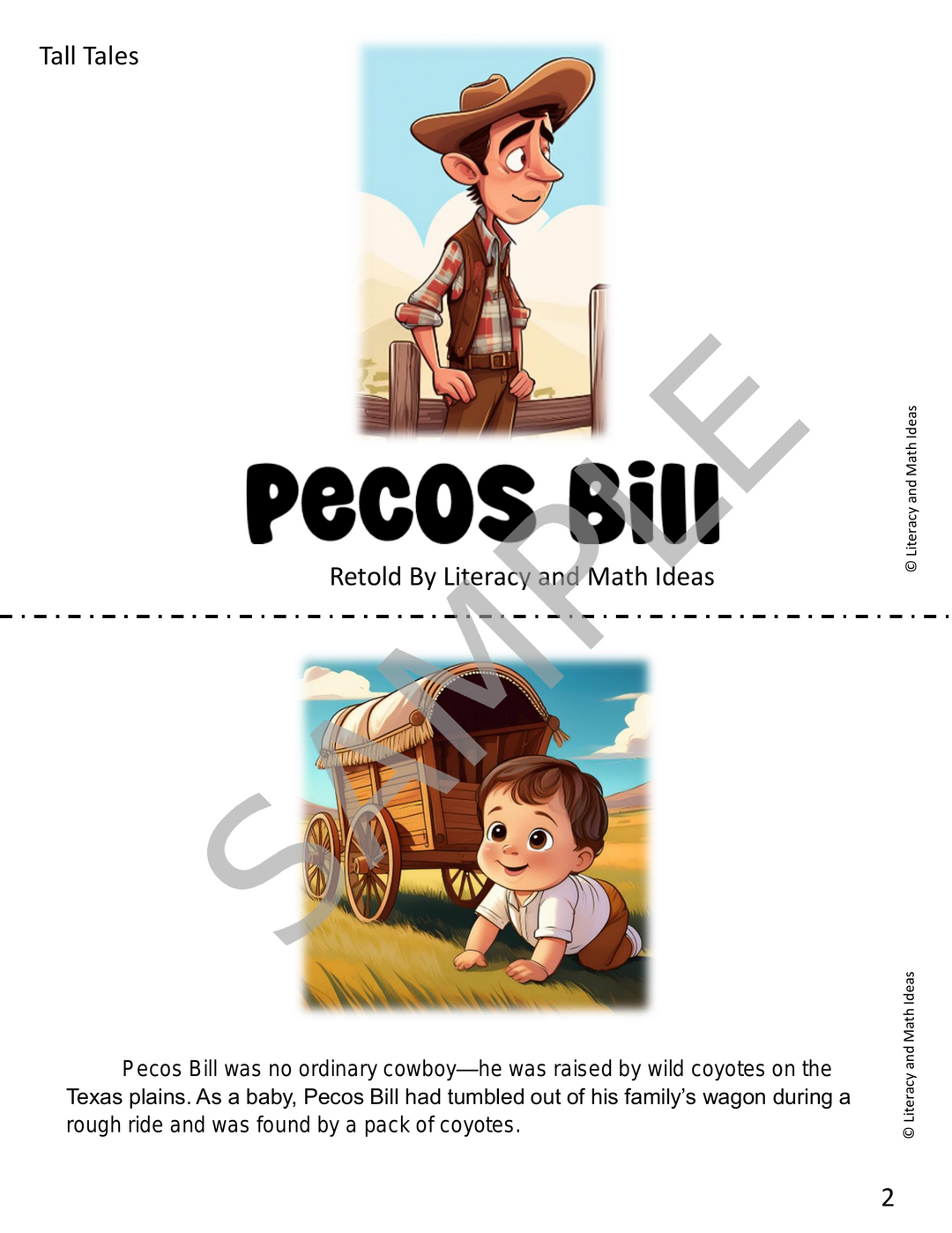 Free Tall Tale - Pecos Bill (Printable Book and Comprehension Questions)