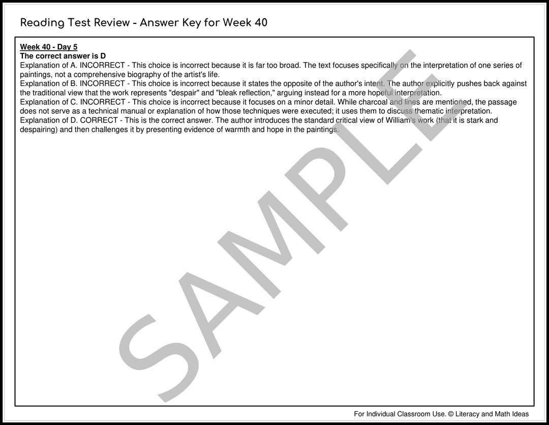 Daily SAT Reading Practice Weeks 37-40: Critical Reading & Grammar Prep