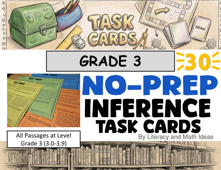 No-Prep Inference 30 Task Cards (Grade 3)