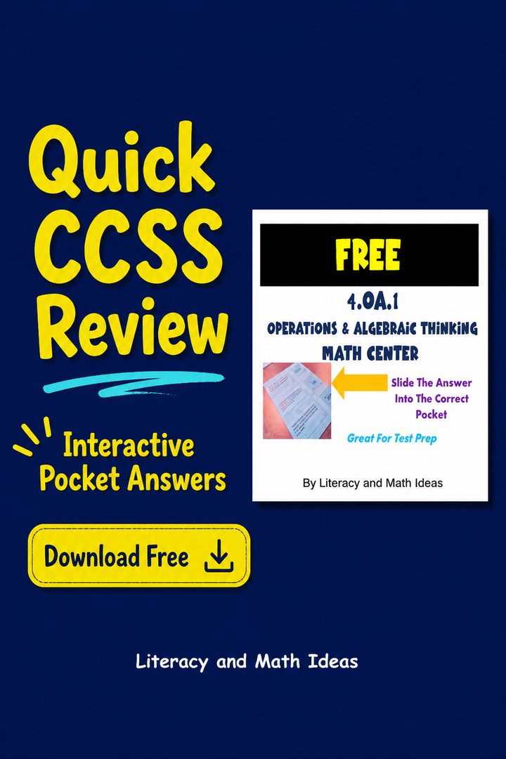 Free 4th Grade Math Center: CCSS 4.OA.1 Multiplicative Comparison Activity