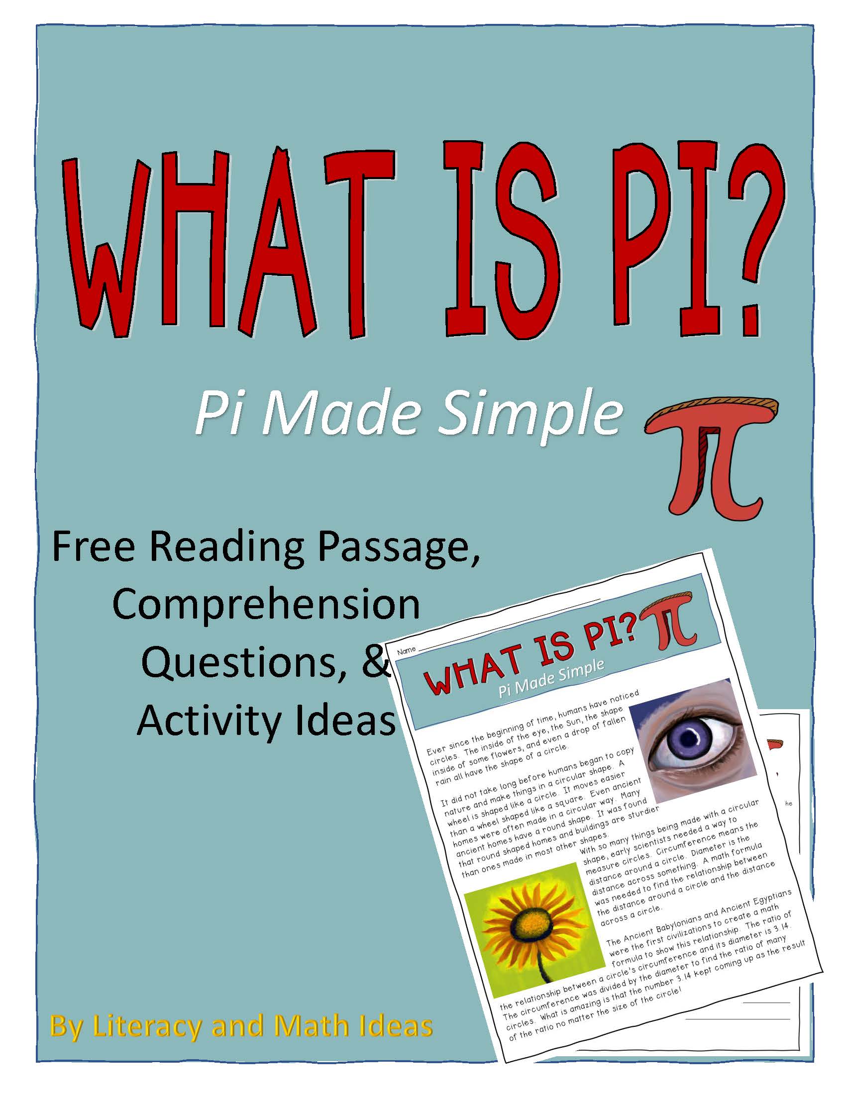 Pi Tui Examples Free: What Is Pi? Pi Made Simple-Comprehension & Pi Day Ideas ...