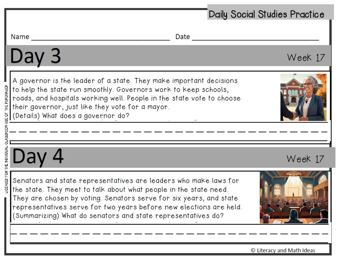 Daily Social Studies Grade 2 (Weeks 17-20)