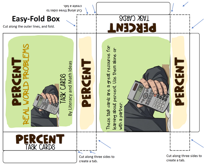 Percent Word Problems Task Cards: Taxes Tips and Discounts | 6th 7th Grade