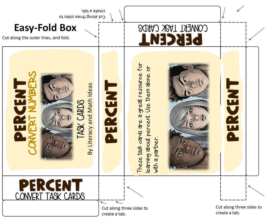 Convert Fractions, Decimals & Mixed Numbers to Percents|Task Cards|Intervention