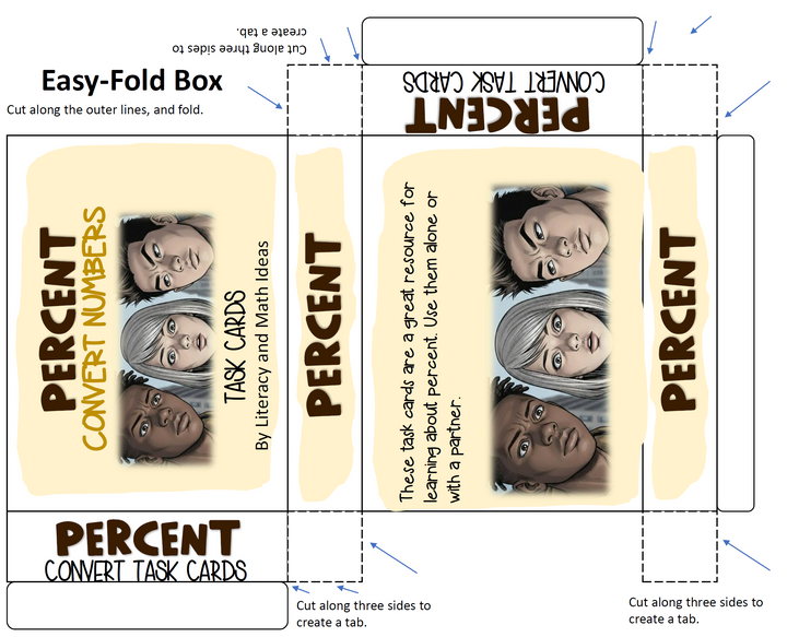 Convert Fractions, Decimals & Mixed Numbers to Percents|Task Cards|Intervention