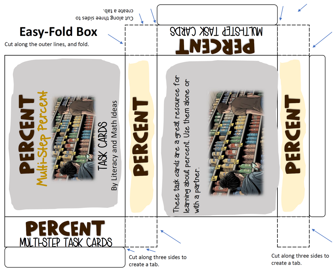 Multi-Step Percent Word Problems Task Cards | 6th 7th Grade Math Intervention RTI