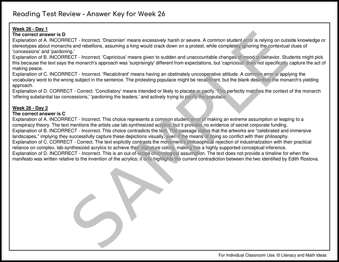 Daily SAT Reading & Grammar Practice - Weeks 25-28 (Month 7)