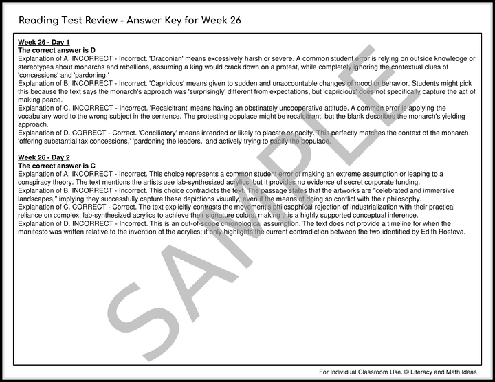 Daily SAT Reading & Grammar Practice - Weeks 25-28 (Month 7)