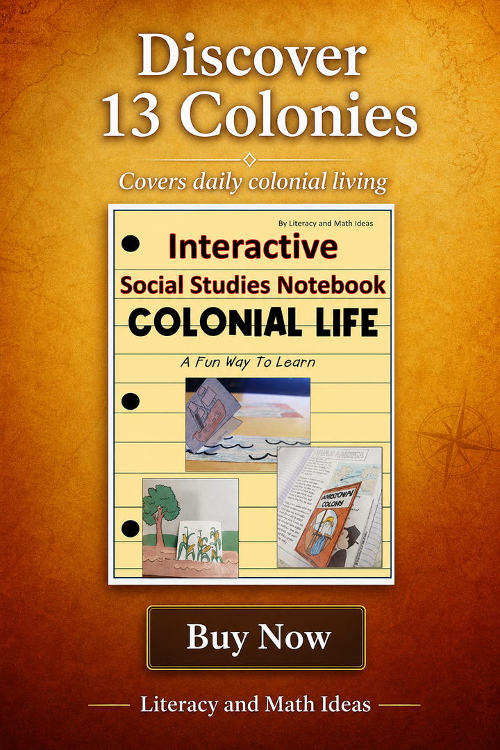 Colonial America & Pilgrims Interactive Notebook