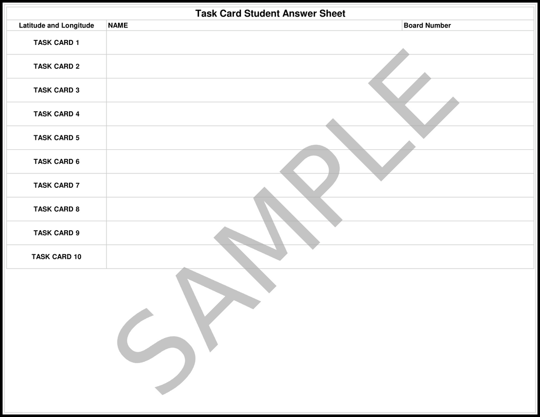 Latitude and Longitude No-Prep Task Cards (30 Activities)