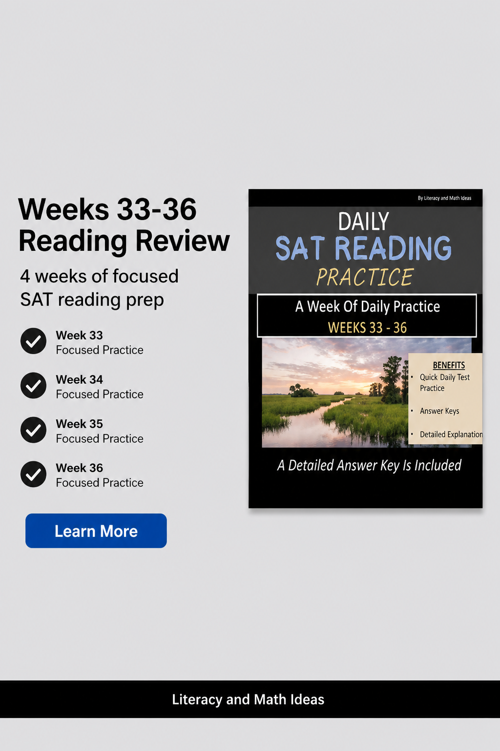 Daily SAT Reading Practice & Grammar Review: Weeks 33-36