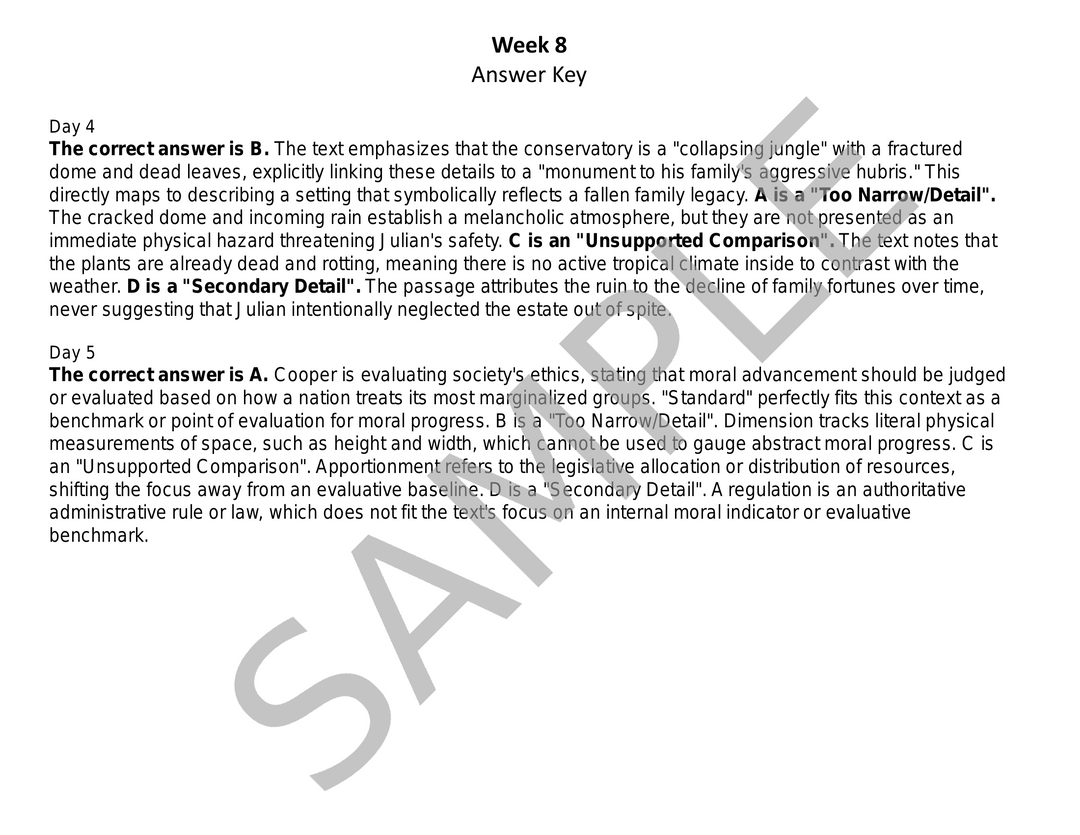 Daily SAT Reading Practice Week 8: Craft & Structure