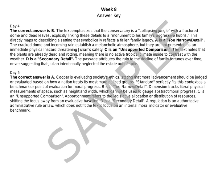 Daily SAT Reading Practice Week 8: Craft & Structure